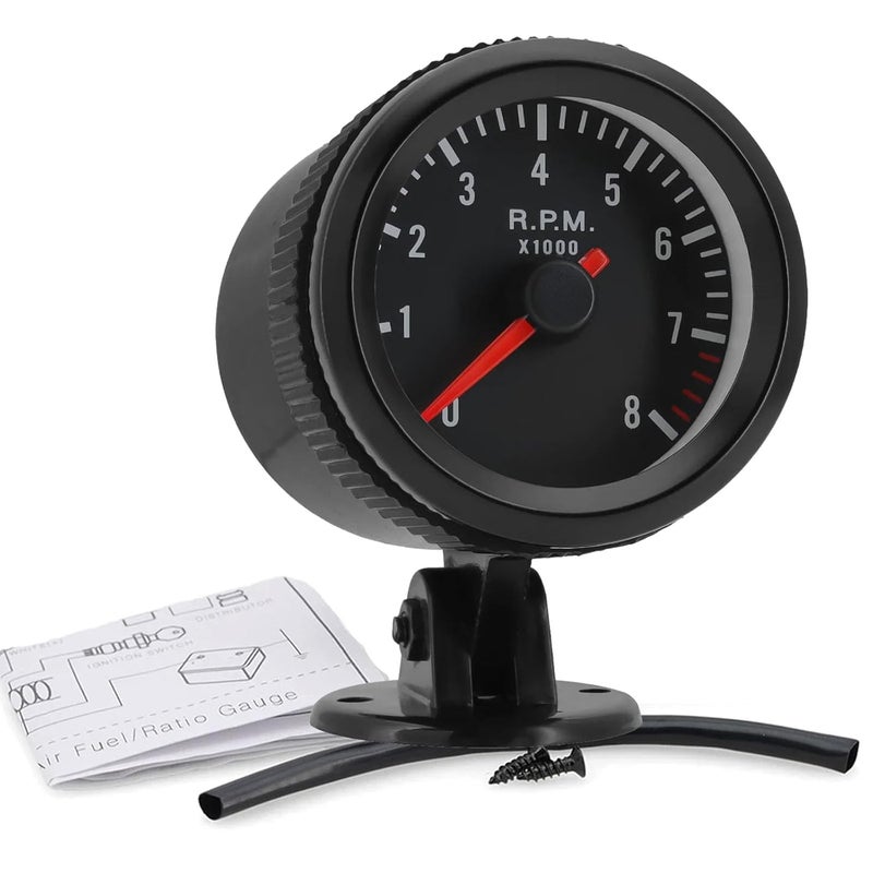 BLLYOGU Universal 2" Tachometer 8000 RPM Meter with Gauge Holder for 12V Gasoline Car Engine 1-8 Cylinders - Image 5